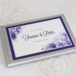 Silver and lilac Botanical Wedding Guest Book
