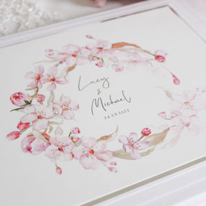 Pink blossom guest book