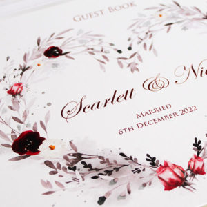 Roses wedding guest book
