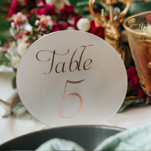 Elegant wedding table numbers