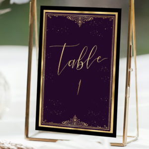 Plum Ouija inspired table number